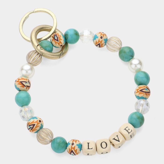 Love Message Accented Pearl Beaded Keychain / Bracelet - Image 1