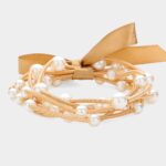 Pearl Station Guitar String Stackable Stretch Bracelets