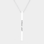 Single Lady Metal Bar Pendant Necklace