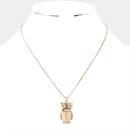 Owl Metal Pendant Necklace