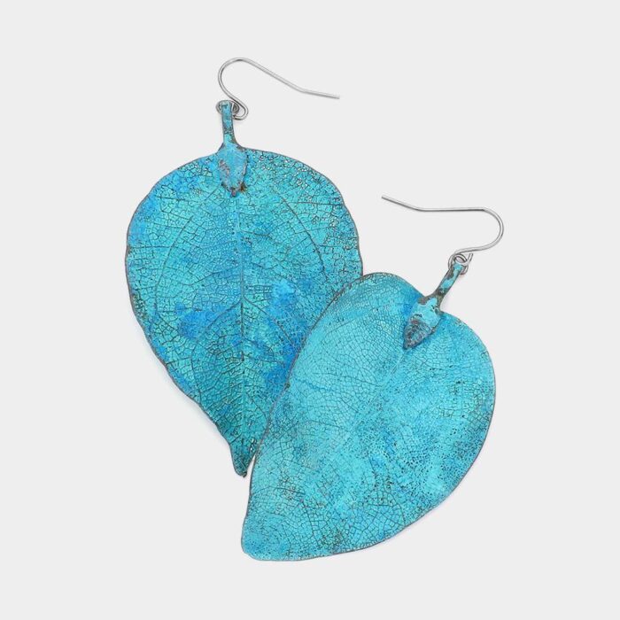 Nature Inspired Dipped Leaf Earrings - Image 1