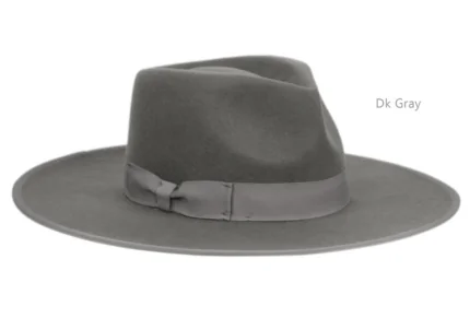 Wide Brim Fashion Fedora With Grosgrain Band