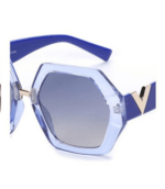 Hexagonal Oversized V Logo Sunglasses - Image 5