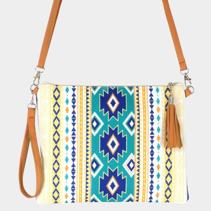 Aztec Patterned Wristlet Clutch / Crossbody Bag - Image 1