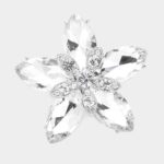 Crystal Marquise Flower Brooch