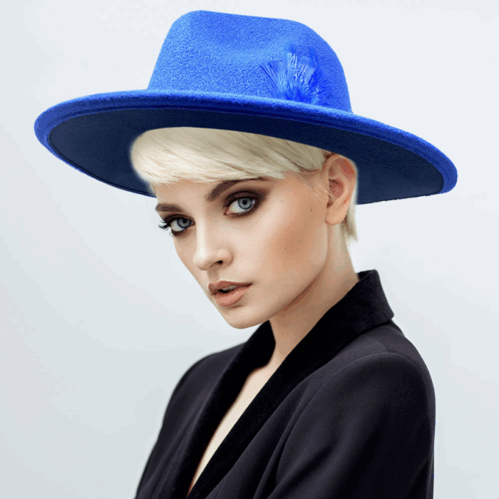 Panama Hat With Feather Accent - Image 1
