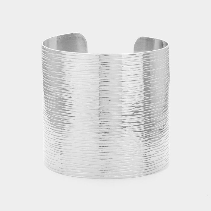 Textured Metal Cuff Bracelet - Image 1