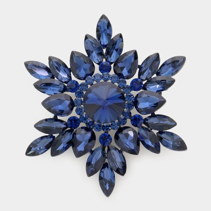 Marquise Stone Cluster Brooch - Image 1