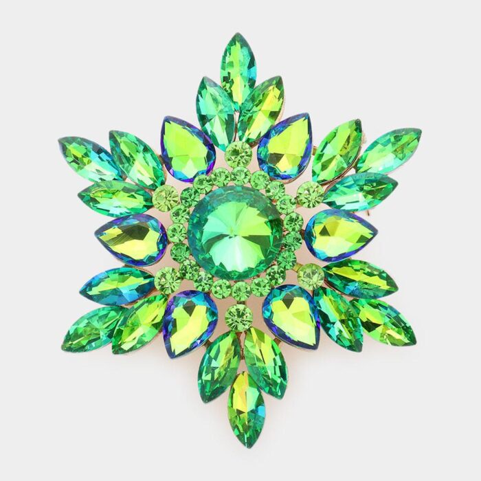 Marquise Stone Cluster Brooch - Image 3