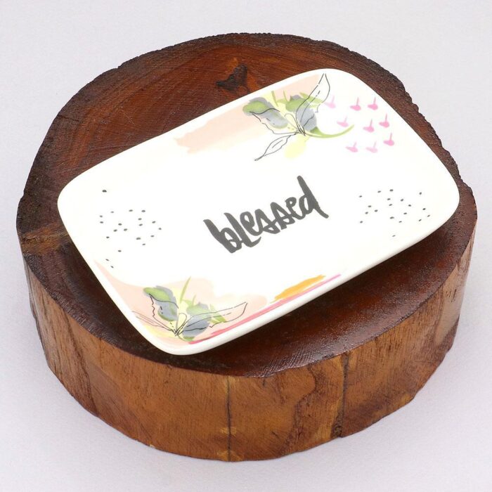 &Amp;Quot;Blessed&Amp;Quot; Message Leaf Jewelry Dish - Image 1