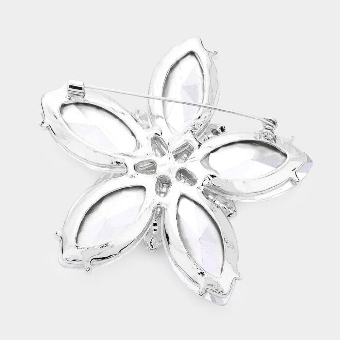 Crystal Marquise Flower Brooch - Image 2