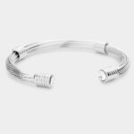 ROUND STONE POINT METAL CUFF BRACELET - Image 2