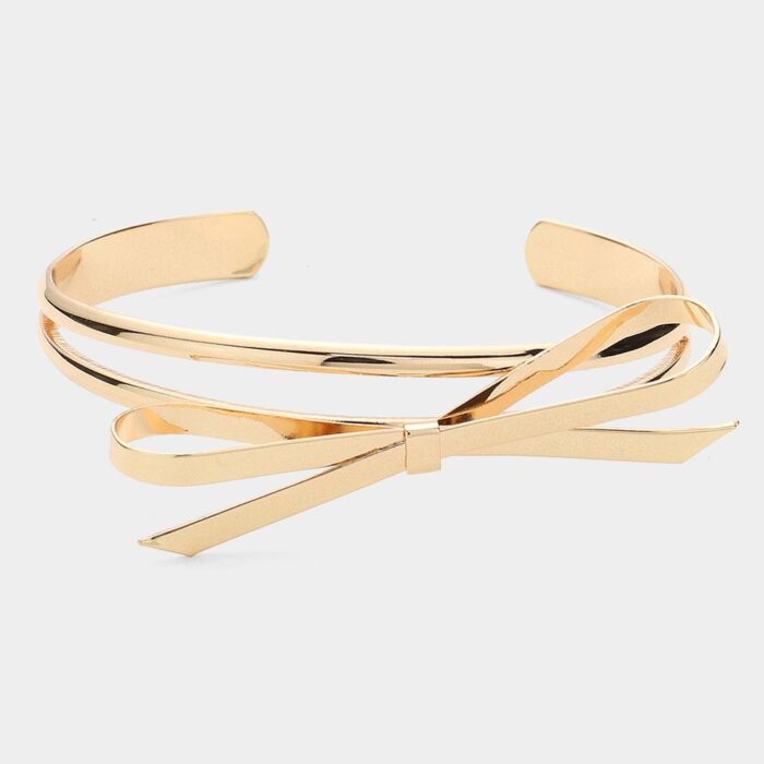 Metal Bow Cuff Bracelet - Image 2