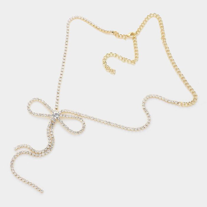 Rhinestone Bow  Evening Choker Necklace - Image 2