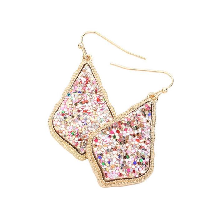 Sparkly Moroccan Drop Frame Dangle Earrings - Image 1