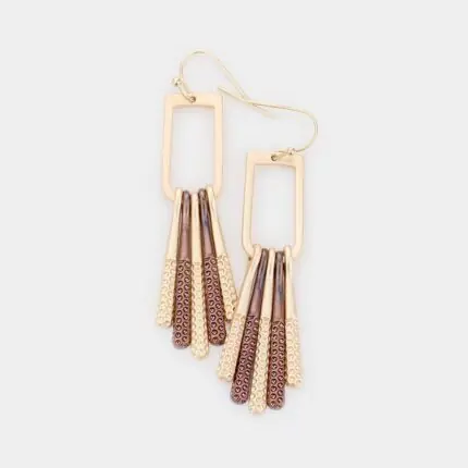 Burnished Copper & Gold Abstract Metal Earrings