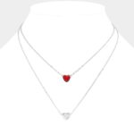 Layered Heart Pendant Necklace - Image 2