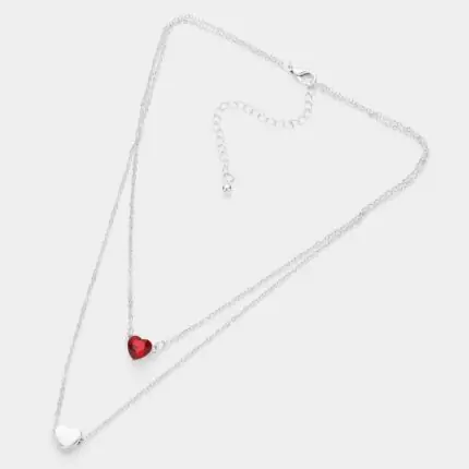 Layered Heart Pendant Necklace