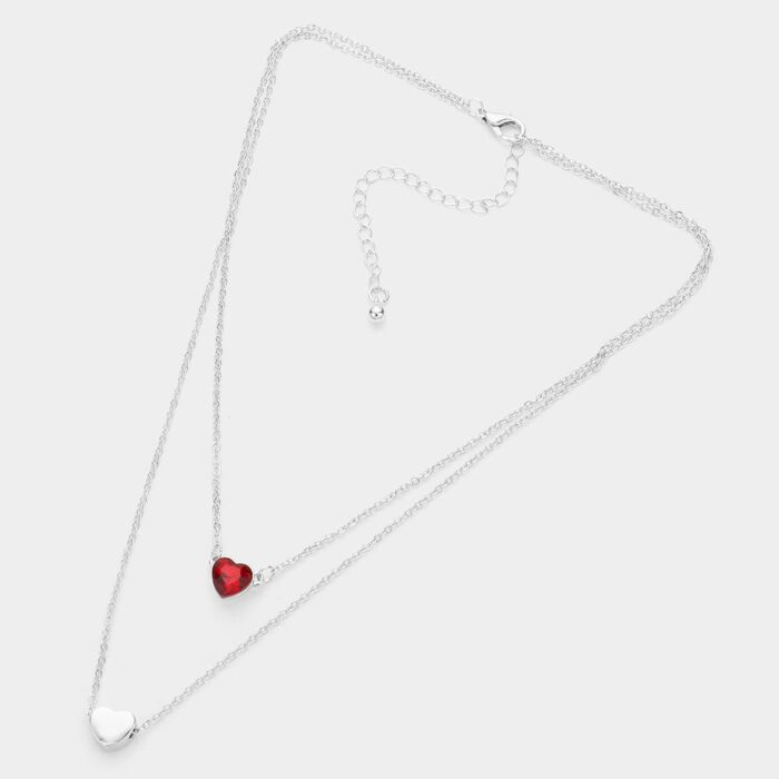 Layered Heart Pendant Necklace - Image 1