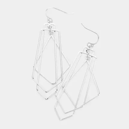 Geometric Open Metal Layered Earrings