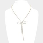 Rhinestone Bow  Evening Choker Necklace