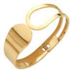 Stainless Steel Abstract Hinged Bracelet - Image 2