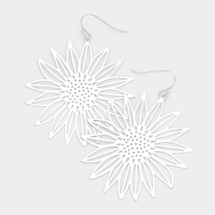 Metal Sunflower Earring - Image 2