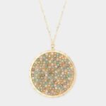 Faceted Bead Wrapped Long Pendant
