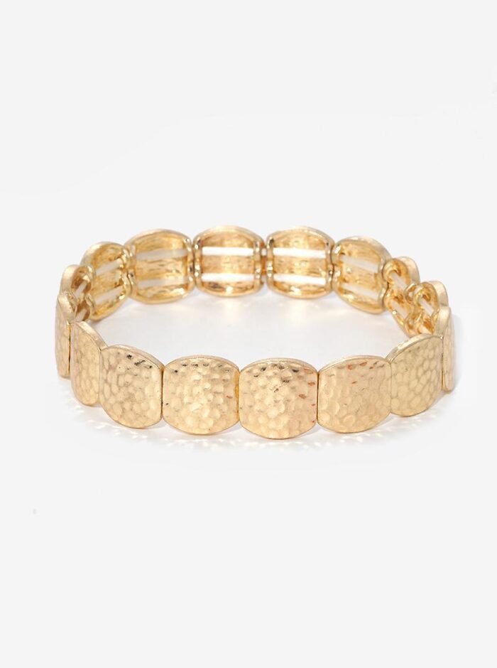 Hammered Metal Stretch Bracelet - Image 1