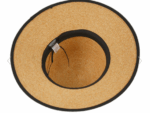Paper Straw Sun Floppy Hat w/Grosgrain Band & Fabric Edge - Image 6