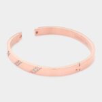 CZ Embellished Stainless Steel Bangle Evening Bracelet - Image 2