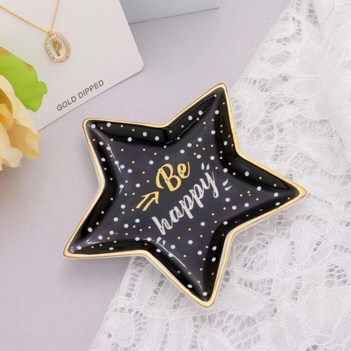 &Amp;Quot;Be Happy&Amp;Quot; Message Star Jewelry Dish - Image 1