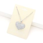 Rhinestone Embellished Heart Pendant
