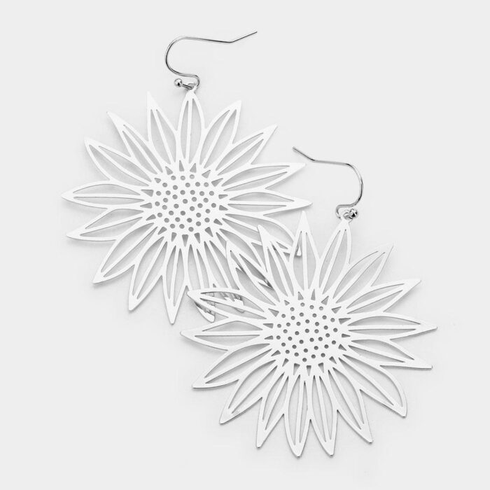 Metal Sunflower Earring - Image 1