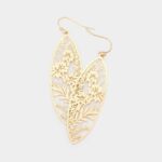 Filigree Flower Leaf  Marquise Earrings