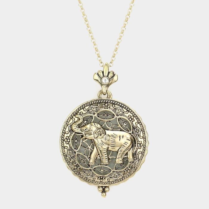 Elephant Magnifying Glass Pendant - Image 1