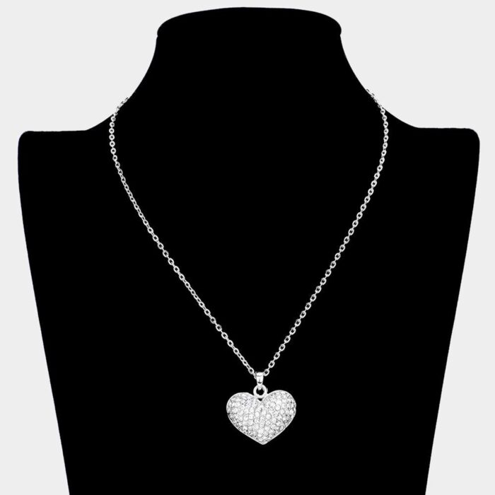 Rhinestone Embellished Heart Pendant - Image 2
