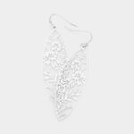 Filigree Flower Leaf  Marquise Earrings - Image 2