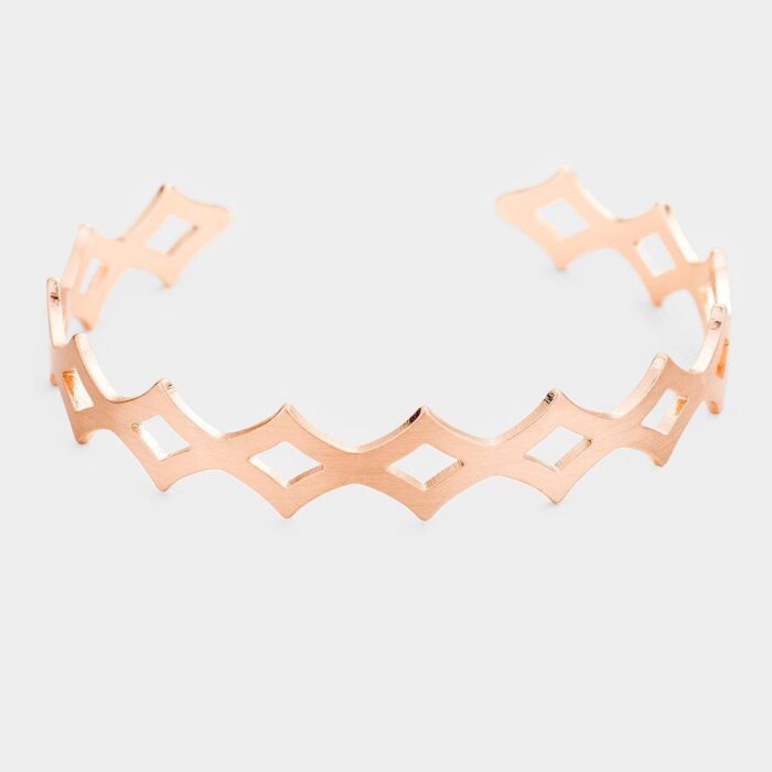 Geometric Metal Cuff Bracelet - Image 1