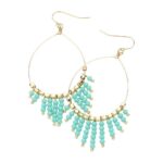 Faceted Bead Fringe Teardrop Earrings