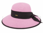 Paper Straw Sun Floppy Hat w/Grosgrain Band & Fabric Edge - Image 5