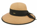 Paper Straw Sun Floppy Hat w/Grosgrain Band & Fabric Edge