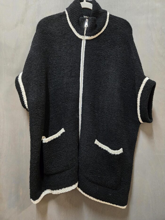 Colored Edge Front Pockets Zipper Jacket - Image 6