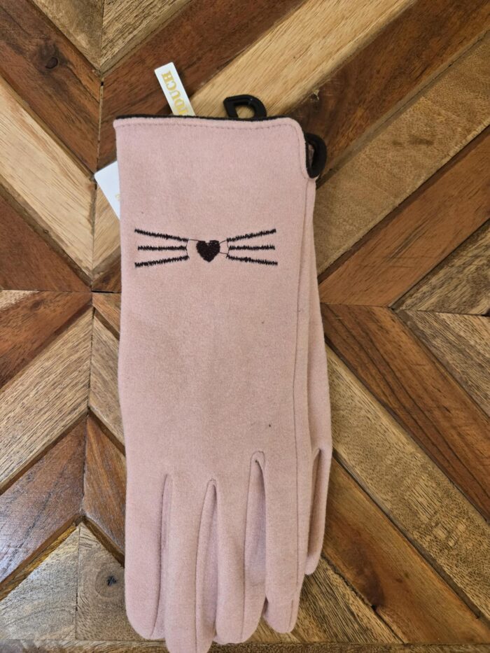 Cat Pointed Faux Suede Smart Touch Gloves - Image 3