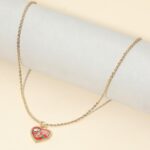 Butterfly Flower Enamel Heart Pendant - Image 3