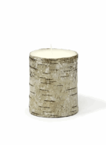 Birch Bark Pillar Candle Set of 2 - Image 2