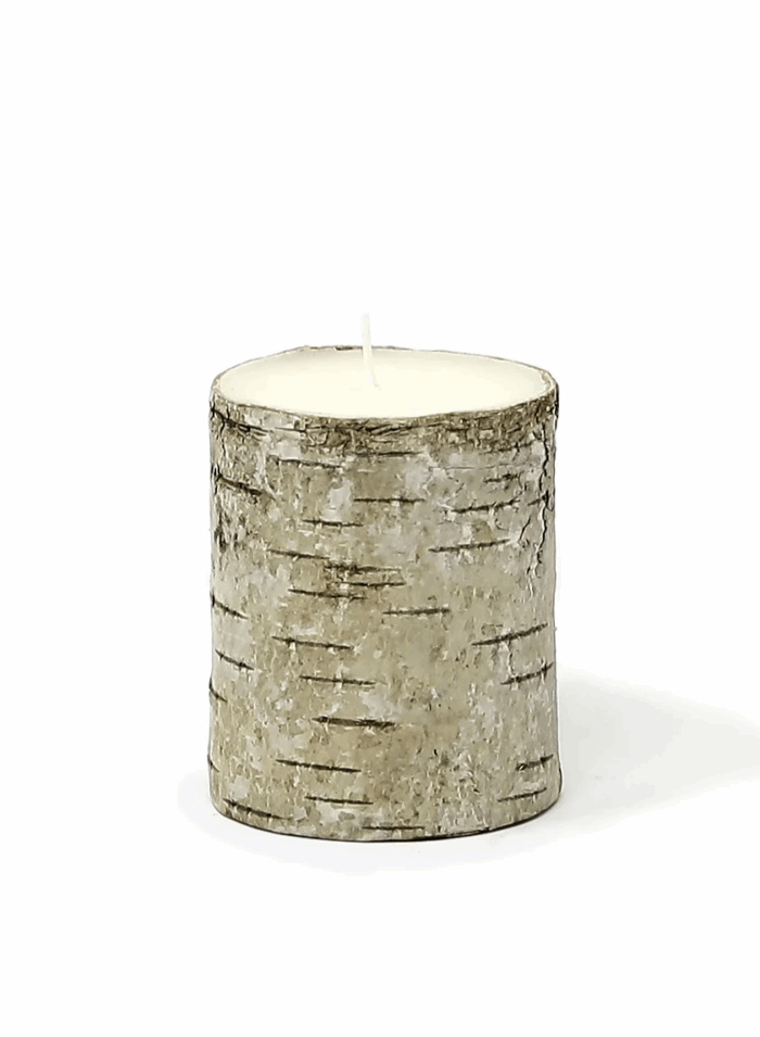 Birch Bark Pillar Candle Set Of 2 - Image 2