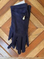 Bow Pearl Faux Suede Smart Touch Gloves - Image 4