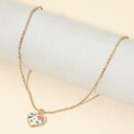 Butterfly Flower Enamel Heart Pendant - Image 5