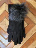 Touch Screen Gloves-Faux Fur Pom Pom - Image 3
